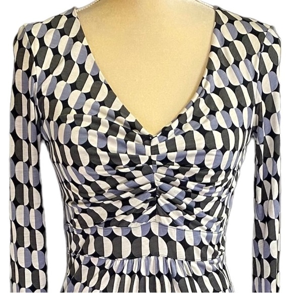 Boden Long-Sleeve Geometric Print Dress - Picture 8 of 8